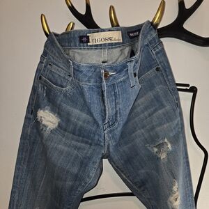 Vigoss Womens Blue Distressed Jeans